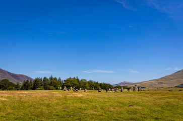 Obraz premium View of hills around Keswick in Lake District, a region and national park in Cumbria in northwest England