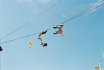 Shoes hanging