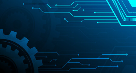 Future Abstract gear pattern with hexagon geometry technology digital. Space for gear text EP.6