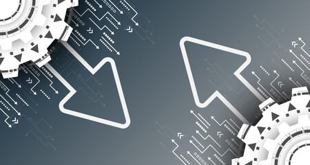 Gear circuit technology and engineering, connection system digital telecoms concept, futuristic technology background, EP.5