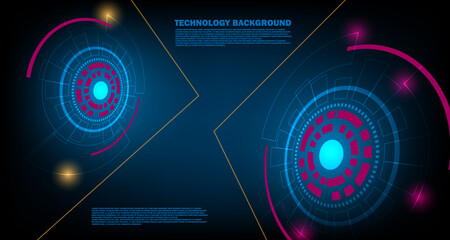 Technology demonstration. Futuristic circle vector UI interface screen design. Abstract style on blue background. futuristic style. EP.1