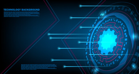 Technology demonstration. Futuristic circle vector UI interface screen design. Abstract style on blue background. futuristic  style. EP.2