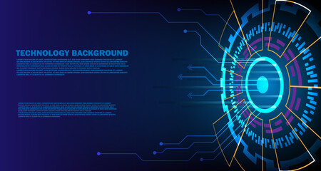 Technology demonstration. Futuristic circle vector UI interface screen design. Abstract style on blue background. futuristic  style. EP.5