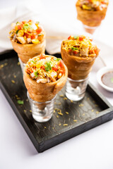 Kutchi Cone Chaat is a popular party appetizer snack from India