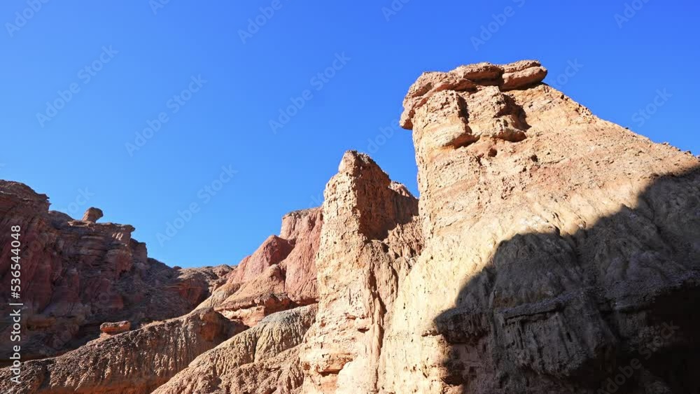 Wall mural landform of danxia in gansu in sunny sky