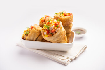 Kutchi Cone Chaat is a popular party appetizer snack from India