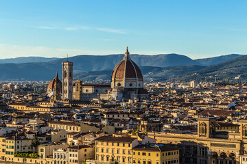 Fototapeta na wymiar Florence, Italy. Scenic view of the city at sunset
