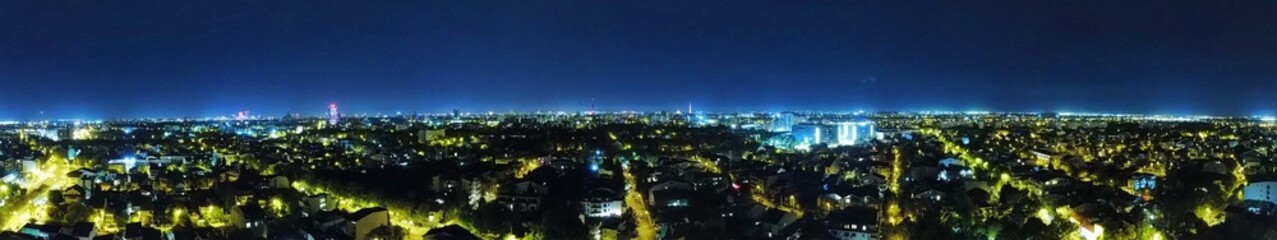 Fototapeta na wymiar Crowdy City at Night - Beautiful light traces and city lights, long exposure