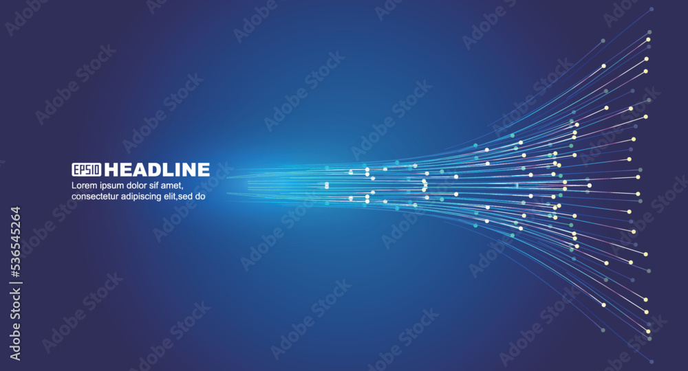 Poster neon dynamic luminous dot line internet technology background