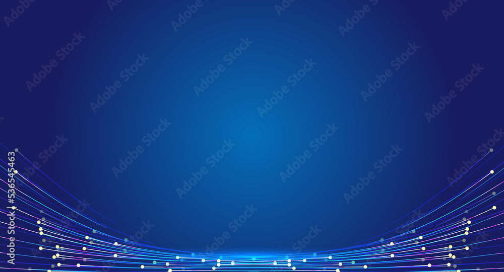 Poster neon dynamic luminous dot line internet technology background
