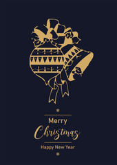 Obraz premium Cartes de noël, Christmas Cards, Balls, tree, xmas éléments and décorations