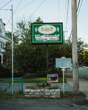 Historic Village Diner Sign, Red Hook, New York