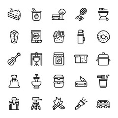 picnic icons set illustration vector graphic