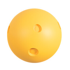 Cute yellow full moon 3d render icon illustration.