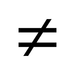 Fototapeta premium not equal symbol vector illustration isolated on white background.