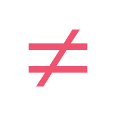 not equal symbol vector illustration isolated on white background.