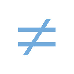 Obraz premium not equal symbol vector illustration isolated on white background.