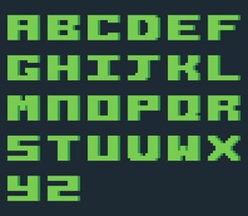 Pixel art font. Xbox font for games