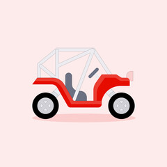 Art illustration icon logo flat cartoon transportation design symbol concept buggy car