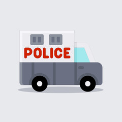 Art illustration icon logo flat cartoon transportation design symbol concept car of police