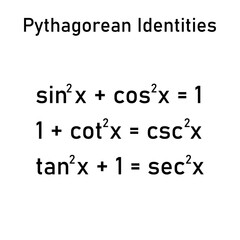 pythagorean identities formulas. Sine squared plus cosine squared equal one.