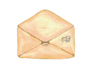 Envelope. Watercolor illustration on a white background.