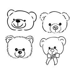 Bear doll icon outline flat design vector. Teddy bear icon outline