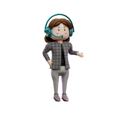 female customer service 3d illustration