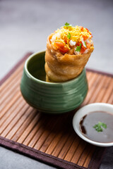 Kutchi Cone Chaat is a popular party appetizer snack from India