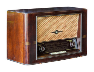 vintage radio  isolated and save as to PNG file