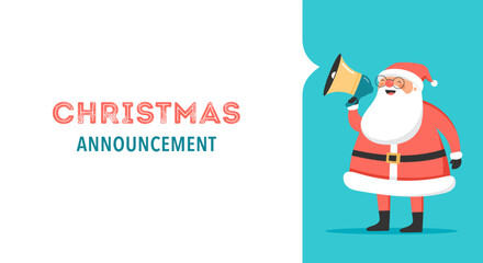 Christmas announcements concept design with Santa Claus