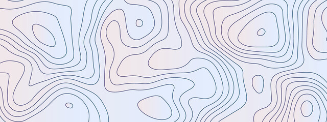 The stylized colorful wavy abstract topographic map contour, lines Pattern background. Topographic map and landscape terrain texture grid. Wavy banner and color geometric form. Vector illustration.