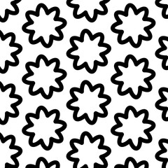 Symple graphic pattern with black and white flower forms. Great element for your design.