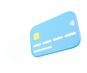 3D Virtual credit card with neon lines mockup floating isolated on transparent. Fast Online payment. Digital marketing. E commerce. Withdraw money. Easy shopping. Cartoon icon. 3d render illustration.
