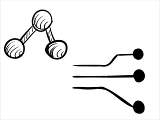 art illustration abstract hand draw vector symbol icon of molecule usb connection