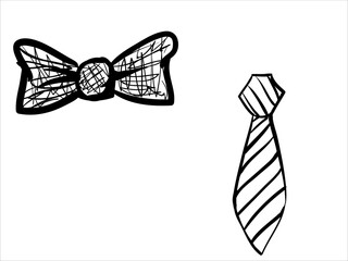 art illustration abstract hand draw vector symbol icon of set butterfly tie office