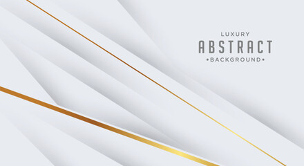 Luxury 3d realistic concept. White background with golden lines. 