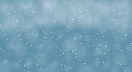 Winter snowfall and snowflakes on light blue background. Vector illustration.