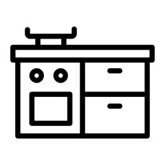 kitchen set line icon
