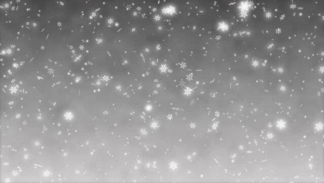 雪の結晶 雪が降る 【背景 グラデーション グレー 冷気】