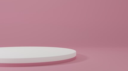 Product Stand in pink room ,Studio Scene For Product ,minimal design,3D rendering	
