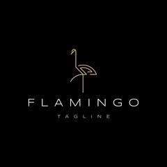 Abstract luxury flamingo logo design template