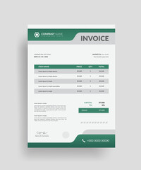 Unique official modern professional geometric shape business invoice design template