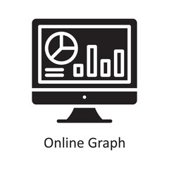 Online Graph Vector Solid Icon Design illustration. Banking and Payment Symbol on White background EPS 10 File