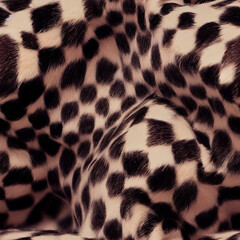 Seamless checkered fur texture, pattern