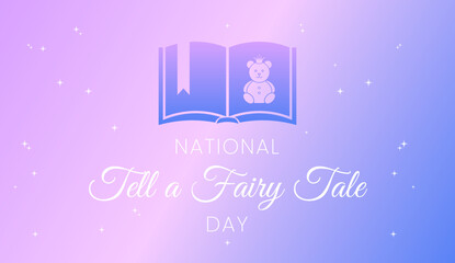 Purple National Tell a Fairy Tale Day Magical Dreamy Background Illustration Design