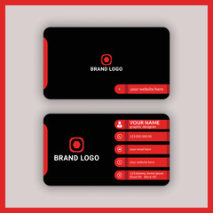 Professional elegant black and red modern business card design template
