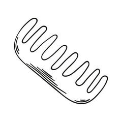 Doodle hair comb isolated on a white background. Hand drawn, simple outline illustration. It can be used for decoration of textile, paper.