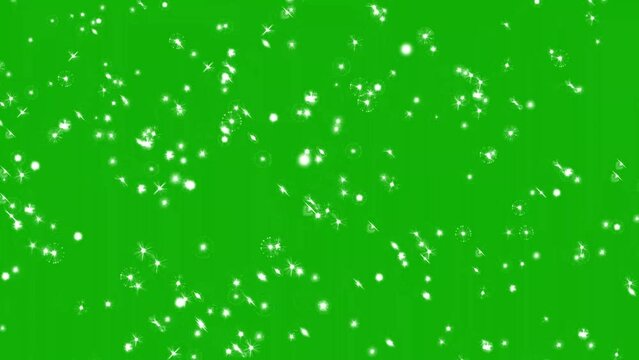 Glitter particles stream motion graphics with green screen background