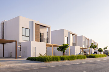 Fototapeta na wymiar View of modern homes in United Arab Emirates
